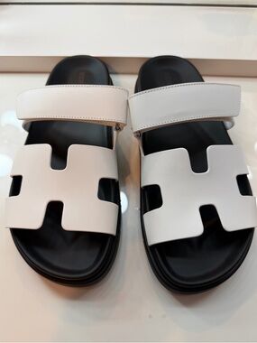 Hermes Chypre White Sz 38 NEW